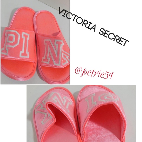 Victoria's Secret Shoes - Victoria’s Secret pink velvet slippers Sz: 9/10